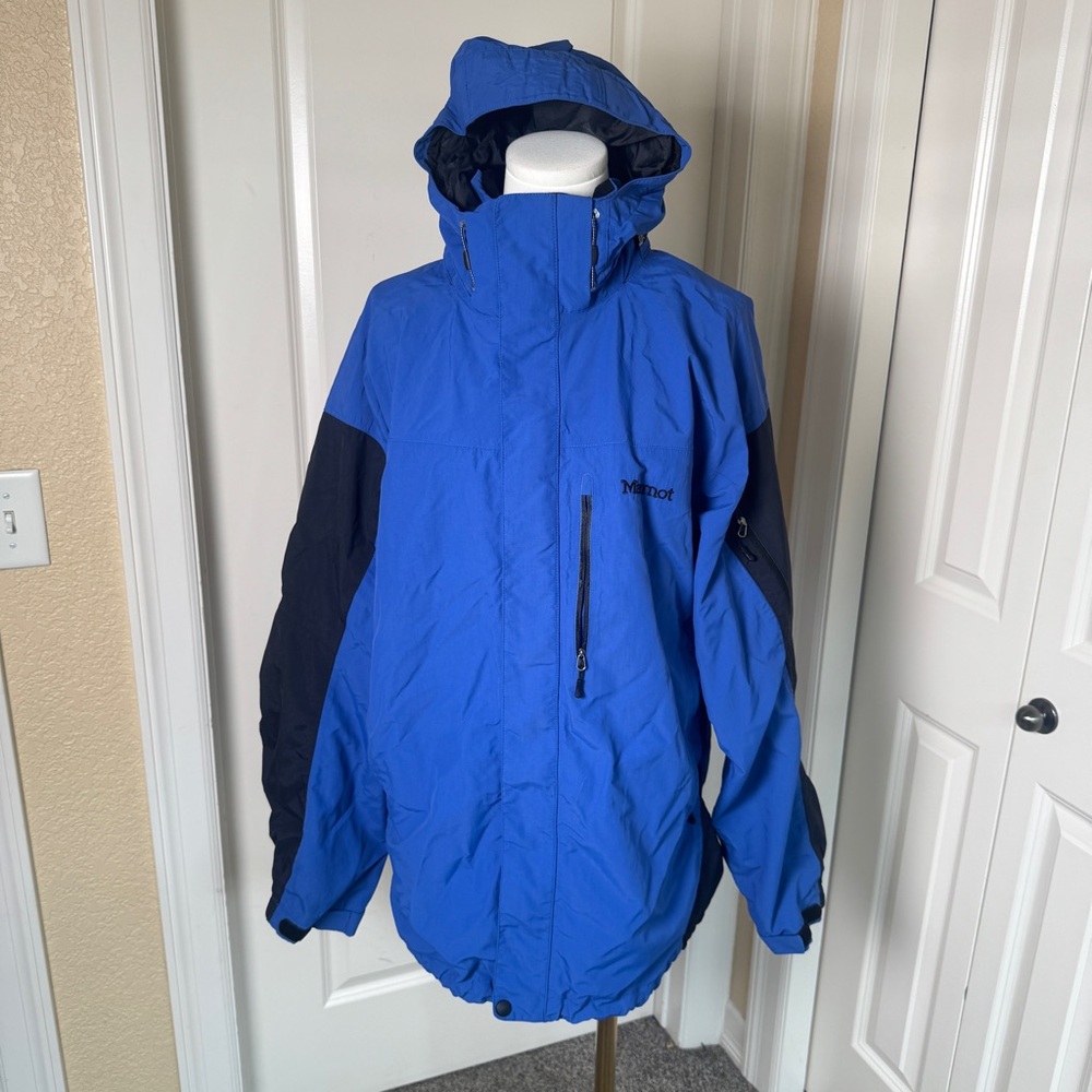 Marmot Men's Tamarack Jacket Bright Navy Blue Removable Hood Large
